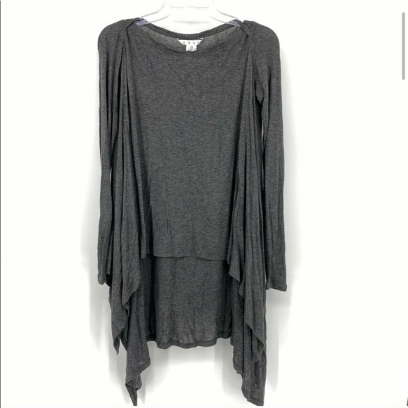 CAbi #564 Multi Topper Tunic Top Asymmetrical Gray - Picture 2 of 4